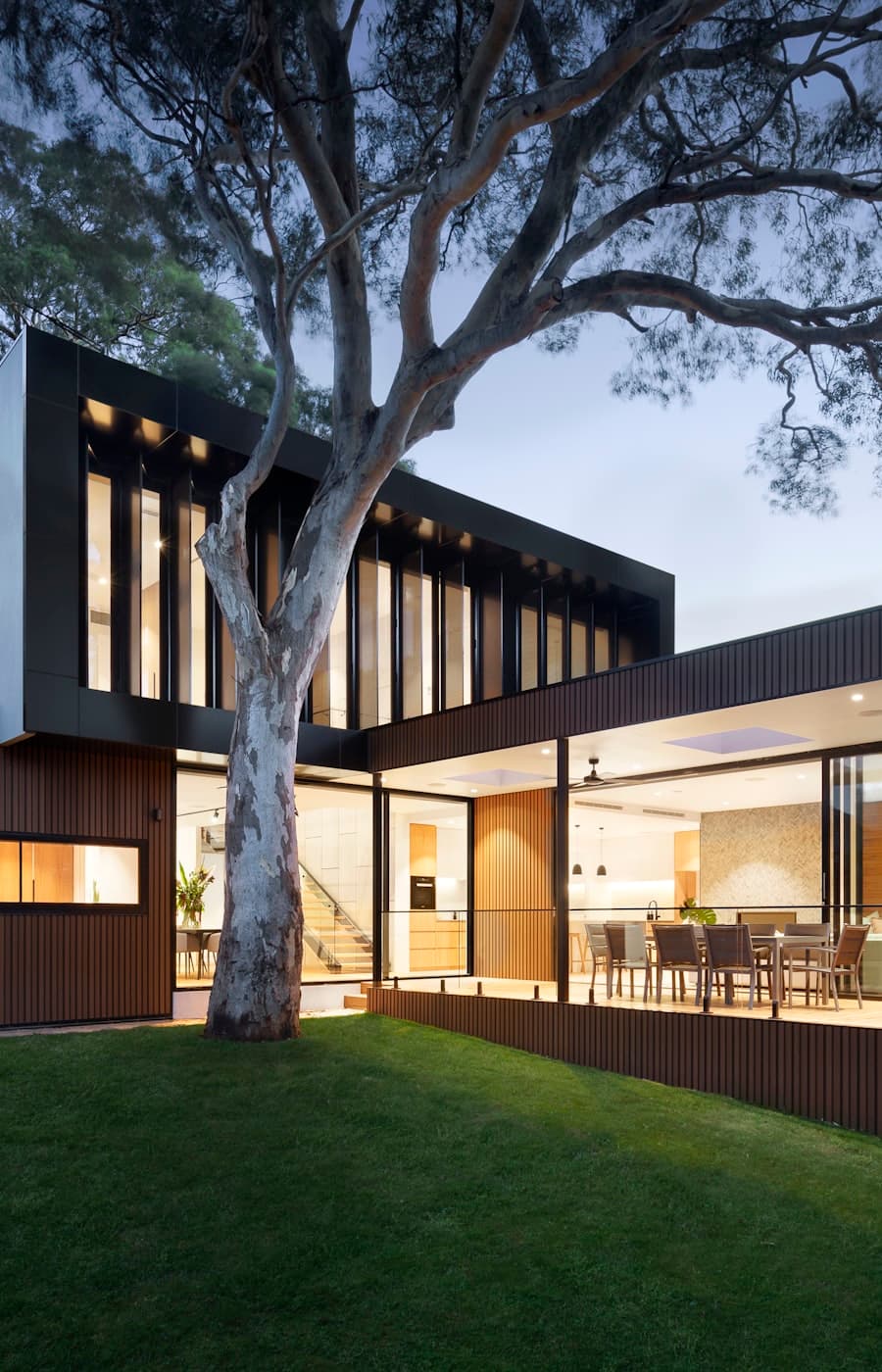 Refined interior space with warm materials and daylight
