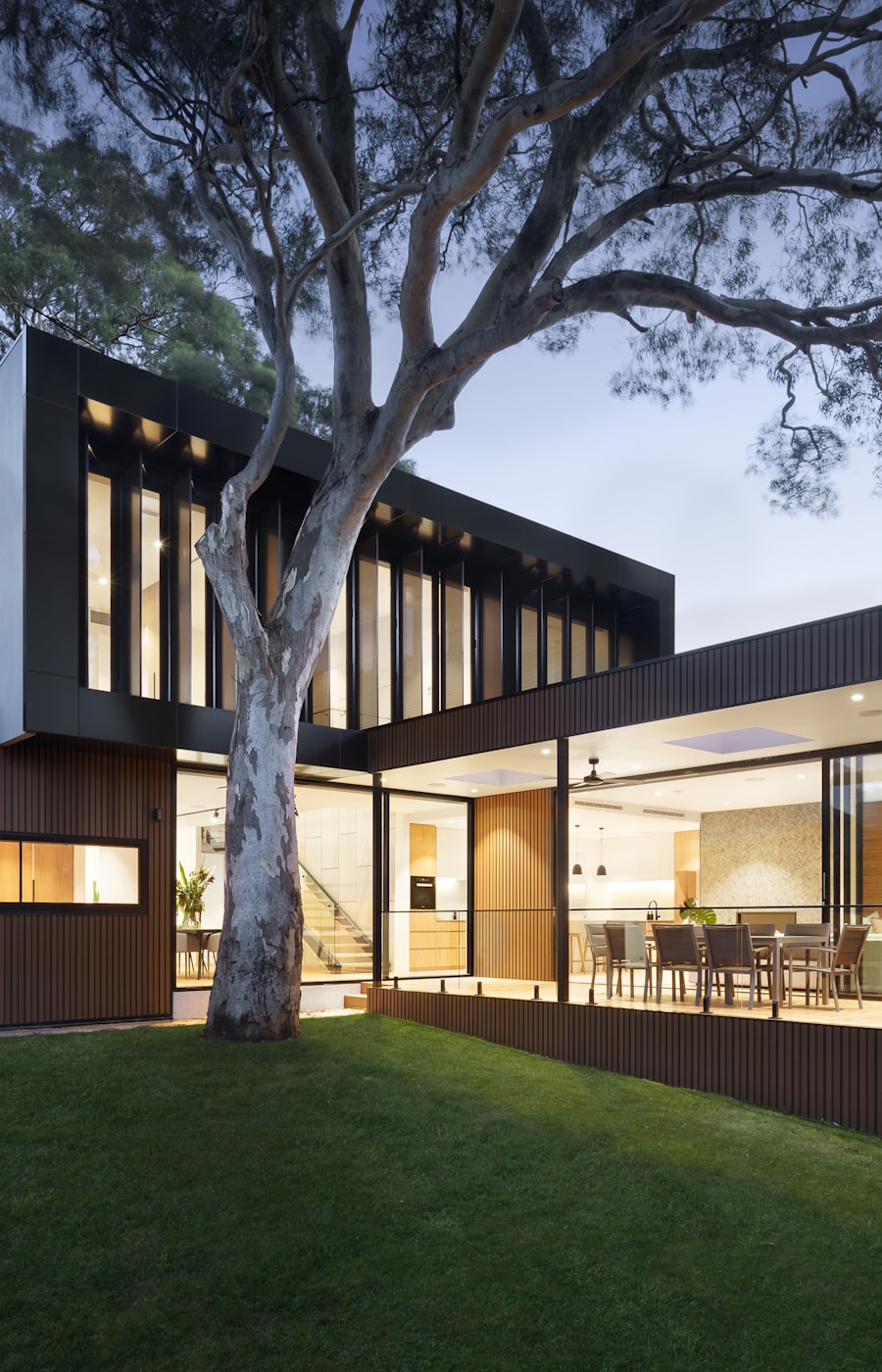 Refined interior space with warm materials and daylight